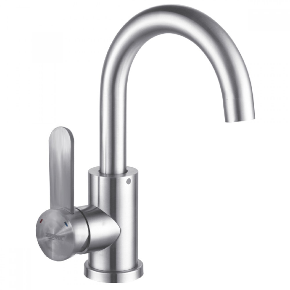 Смеситель д/умывальника нерж/сталь ZERIX - LUM-001  10 шт/ящ - изображение №1