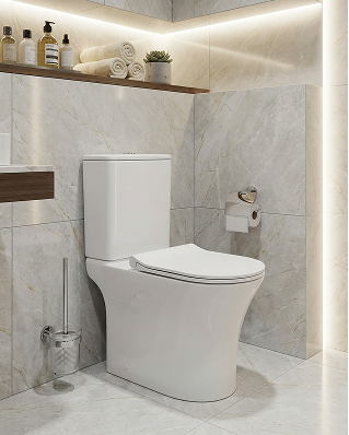 Унитаз-компакт EVA GOLD EG313, безободковый, сиденье тонкое ДП, крепления - Изображение №2