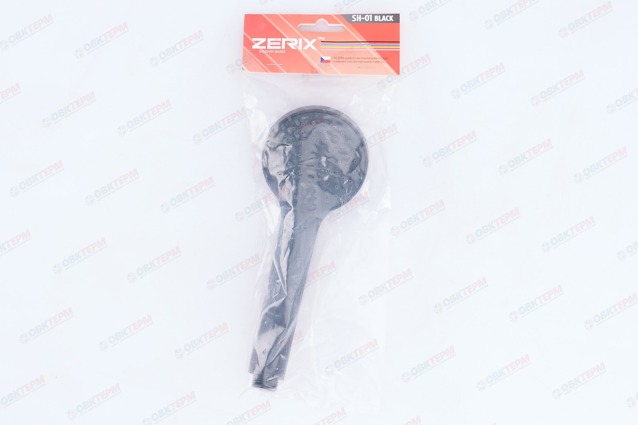 Лейка д/душа ручная ZERIX  SH-01 BLACK ( 1 режим) (10 шт/ящ) - миниатюра №6
