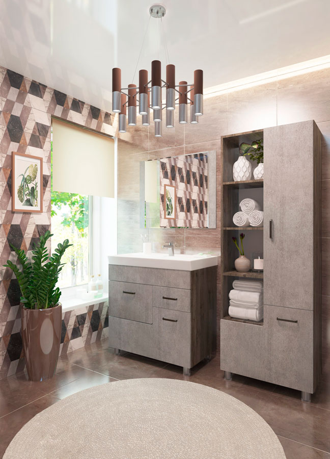 Тумба напольная EvaGold  80 №2 "Catherine" (ум Фостер 80П/Грэмми80/Como 80) белый камень - Изображение №3