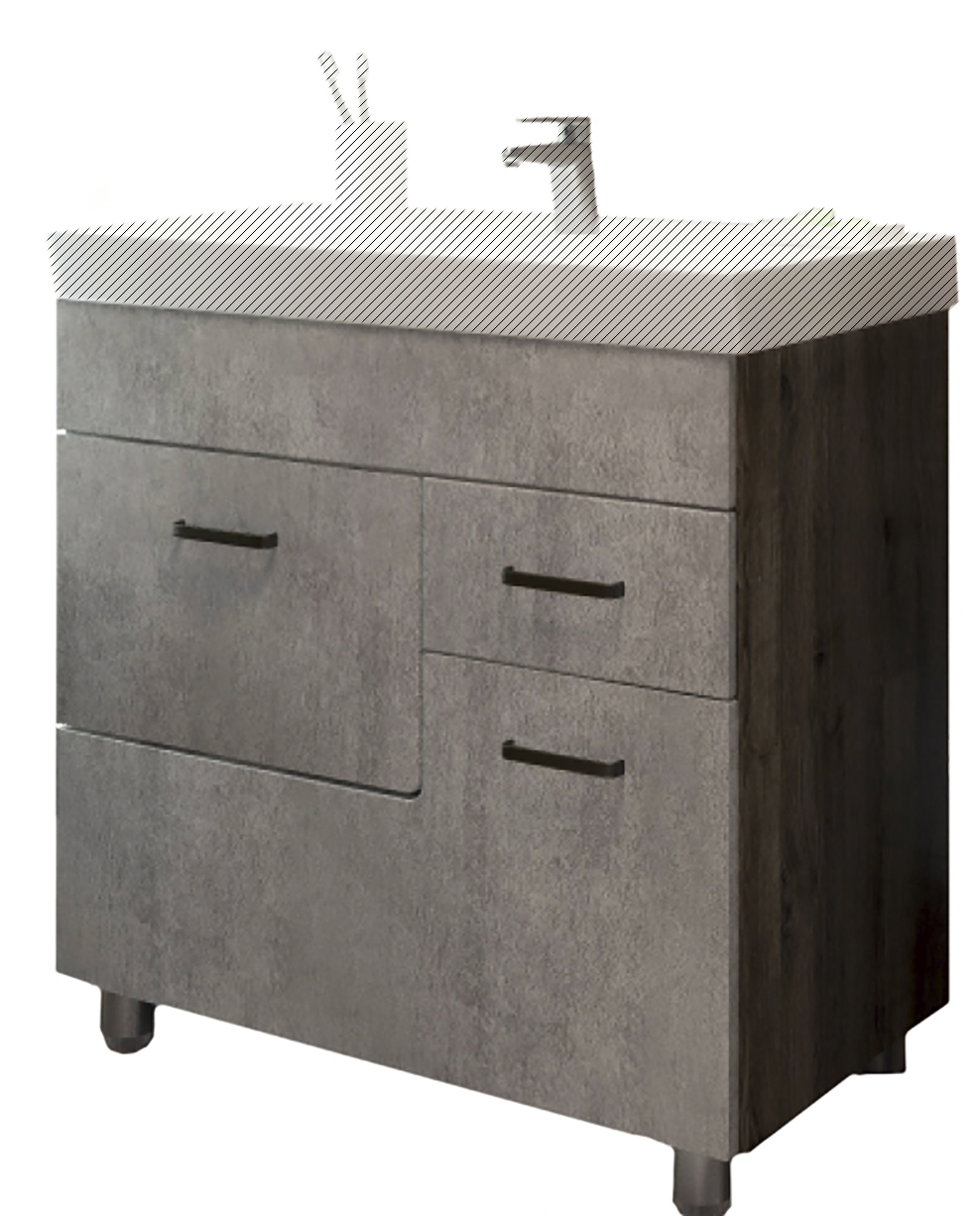 Тумба напольная EvaGold  80 №2 "Catherine" (ум Фостер 80П/Грэмми80/Como 80) белый камень - Изображение №1