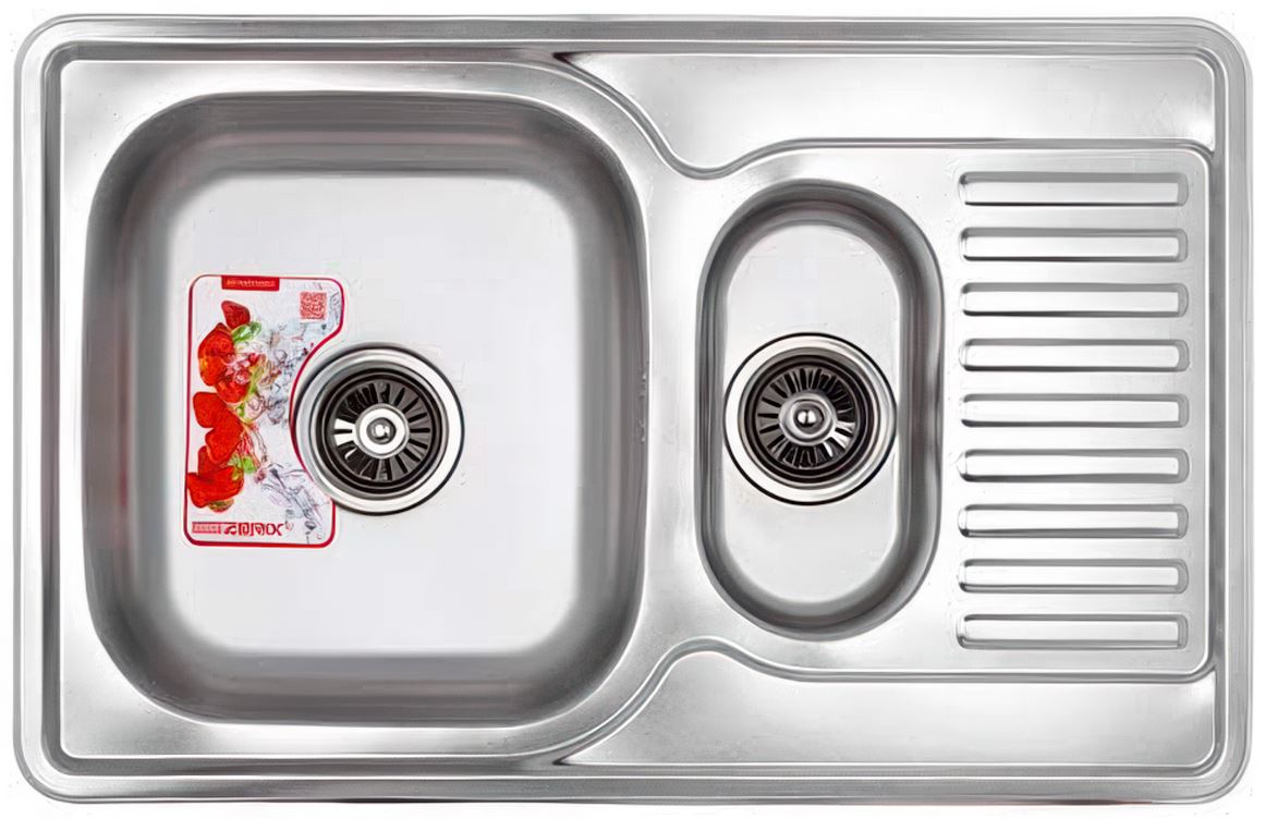 ZERIX мойка Z7850-08-180E (SATIN) ВРЕЗНАЯ /сифон (5шт/ящ) РАСПРОДАЖА - изображение №1