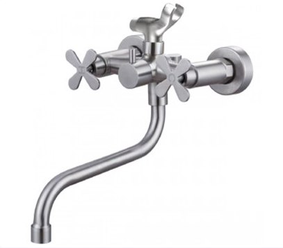 Смеситель д/ванны нерж/сталь ZERIX GTA-006-A (EURO)  12 шт/ящ - Изображение №1