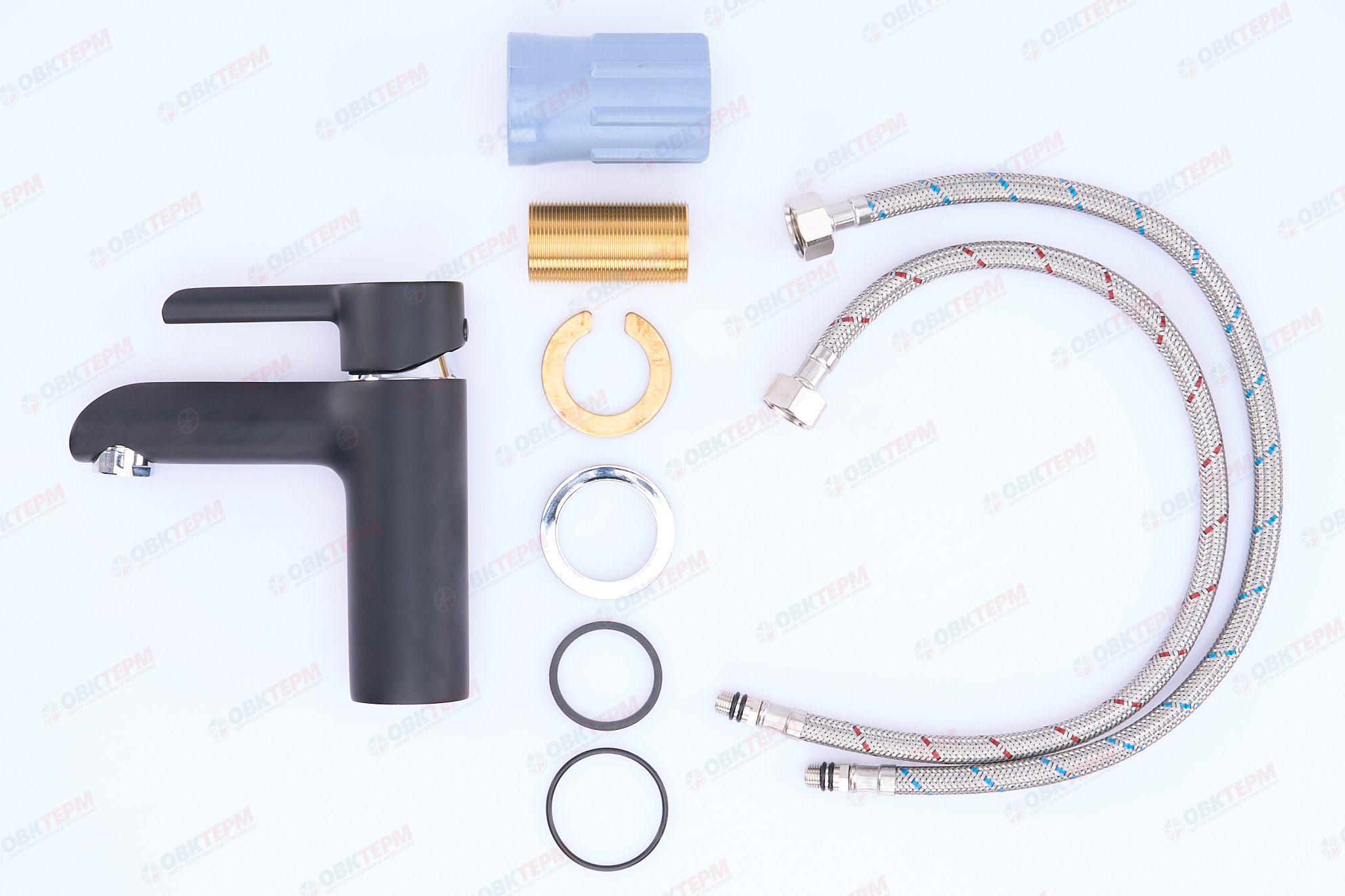 Смеситель д/раковины GAPPO G1003-6 латунь /черный/хром  (Ø40, на гайке) - Изображение №4