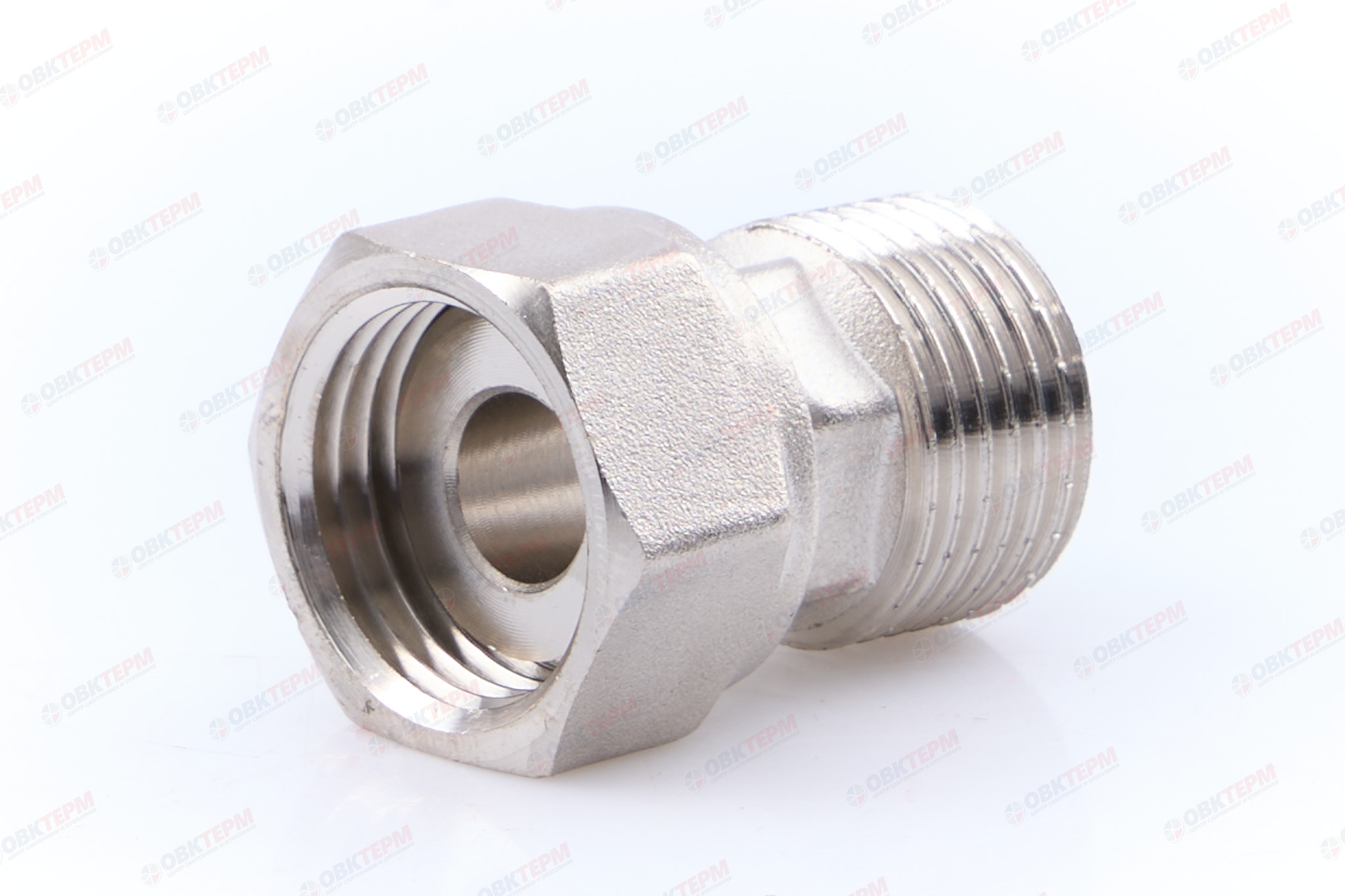 Полусгон прямой с накидной гайкой 1/2"Н - 1/2"В  (Valtec)   (10уп/200ящ) - Изображение №1