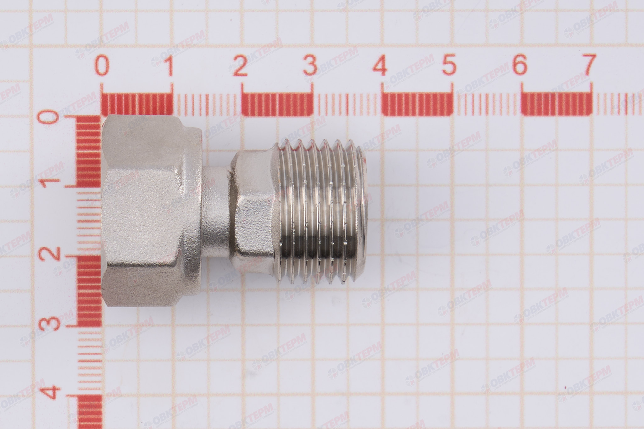Полусгон прямой с накидной гайкой 1/2"Н - 1/2"В  (Valtec)   (10уп/200ящ) - миниатюра №6
