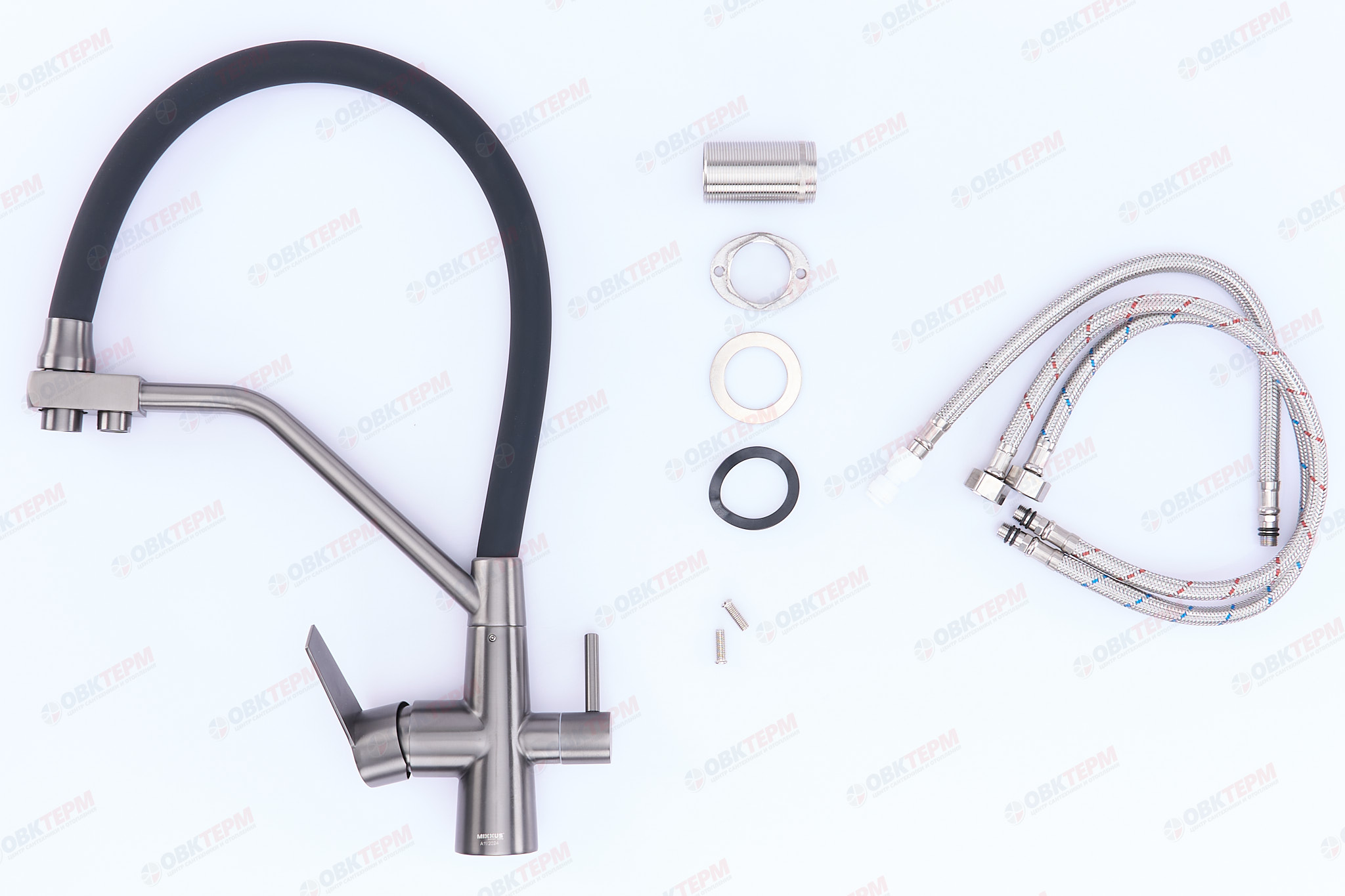 Смеситель д/кухни под ФИЛЬТР MIXXUS FUL-021 GRAPHITE REFL.BLACK нерж/сталь (10 шт/ящ) - Изображение №3