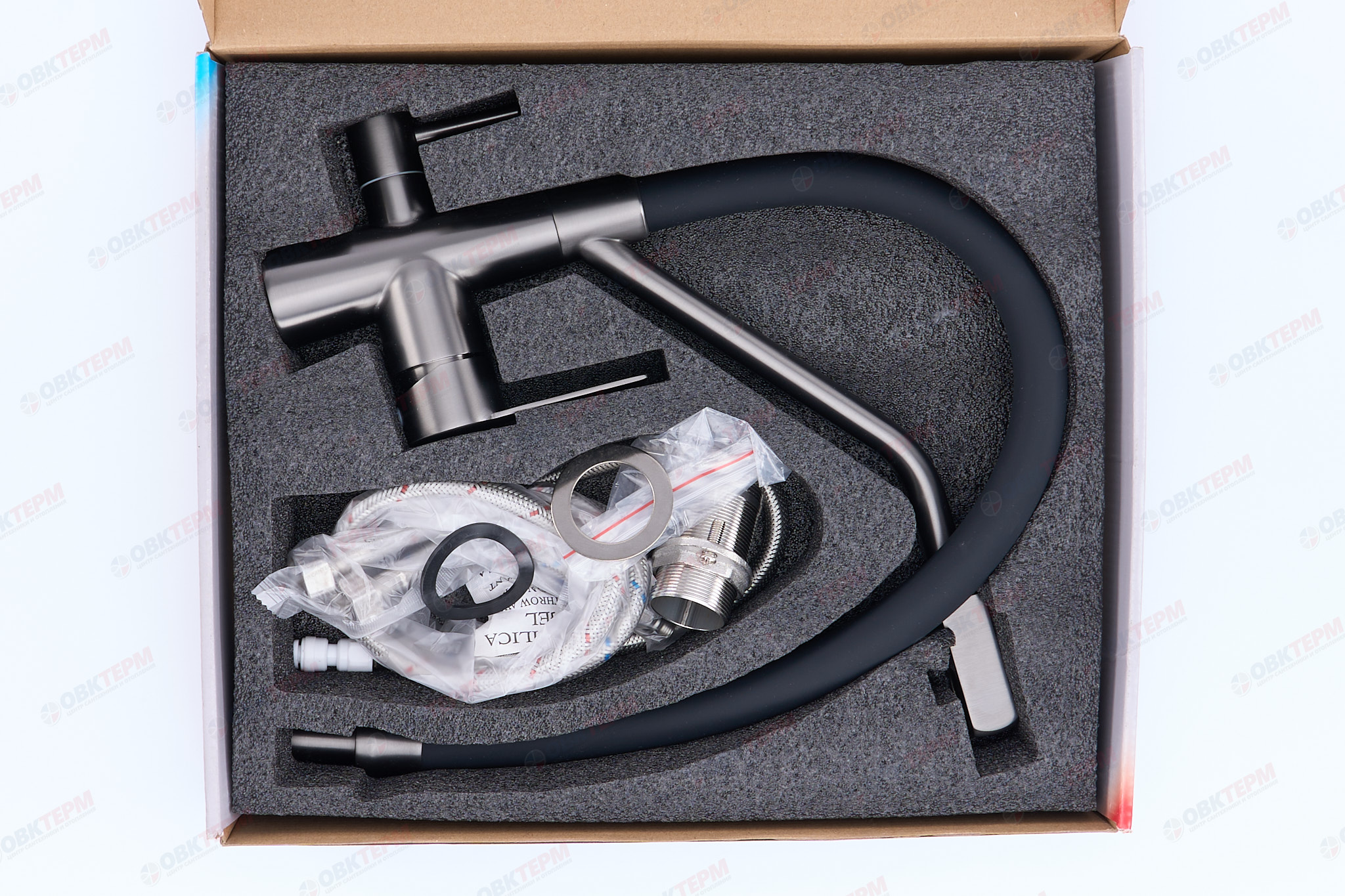 Смеситель д/кухни под ФИЛЬТР MIXXUS FUL-021 GRAPHITE REFL.BLACK нерж/сталь (10 шт/ящ) - Изображение №5