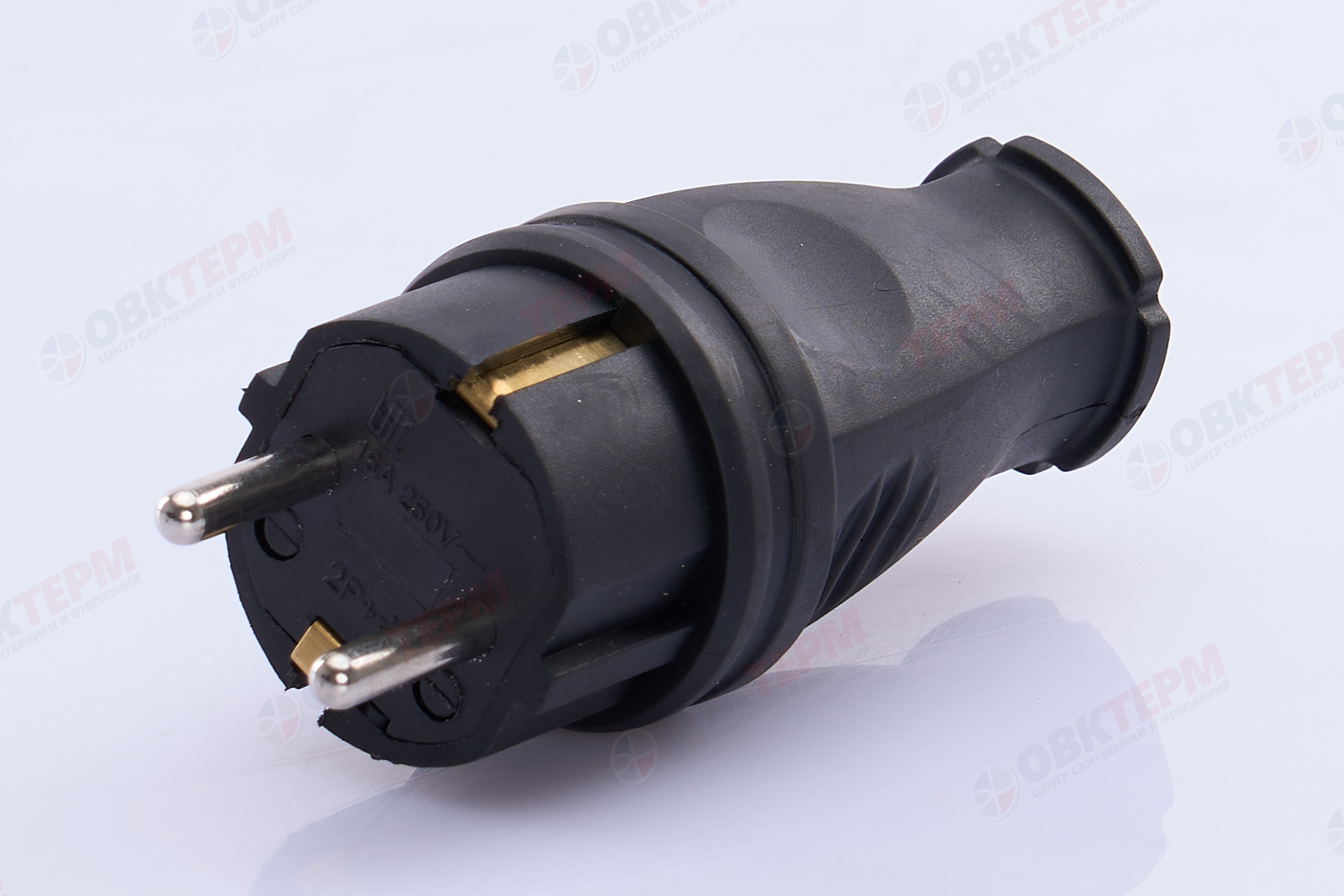 Вилка прямая с/з STEKKER, RPG16-21-441 (В 16-001), каучук, 250В, 16A, IP44, черный - Изображение №2