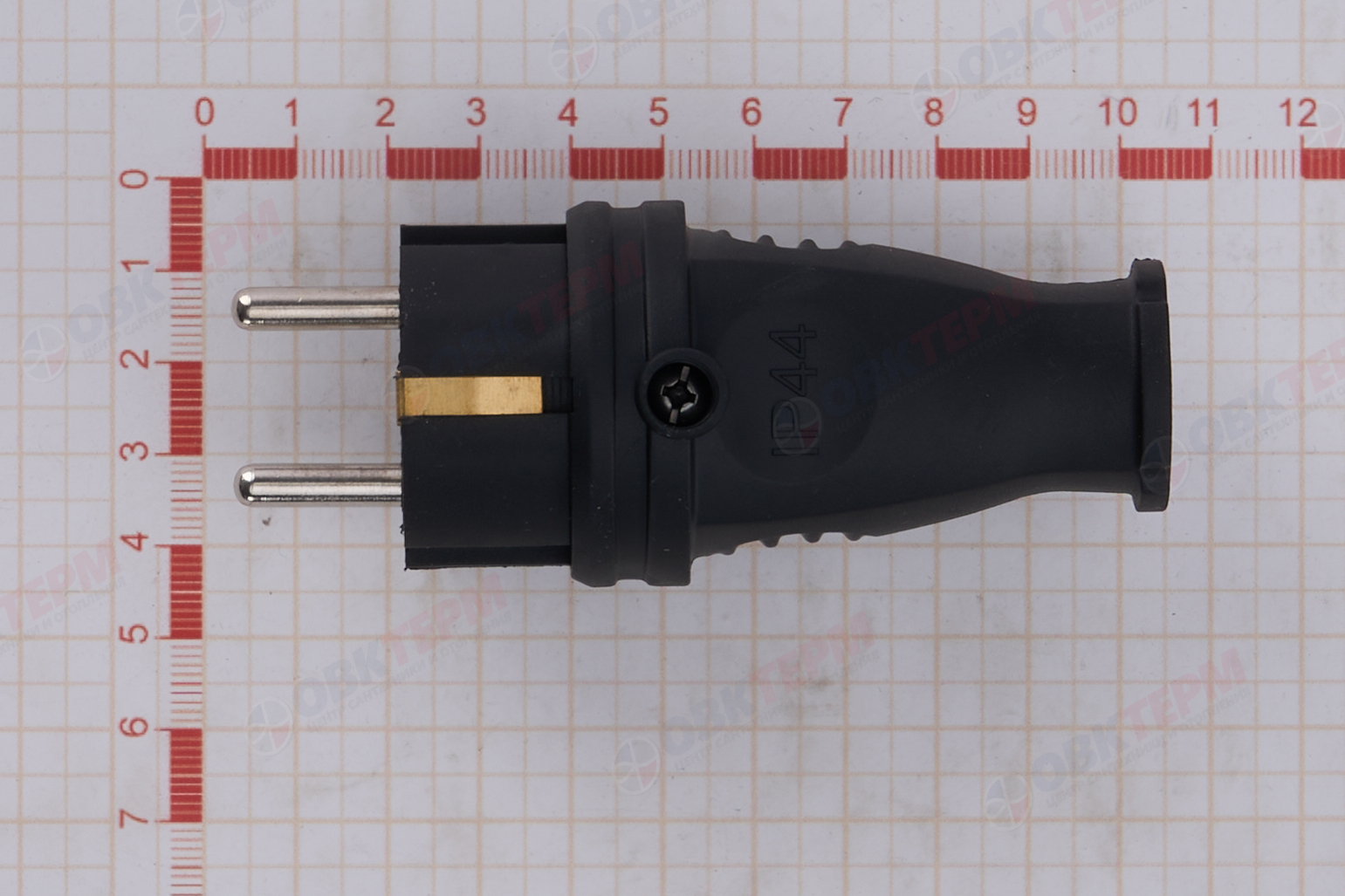 Вилка прямая с/з STEKKER, RPG16-21-441 (В 16-001), каучук, 250В, 16A, IP44, черный - миниатюра №8