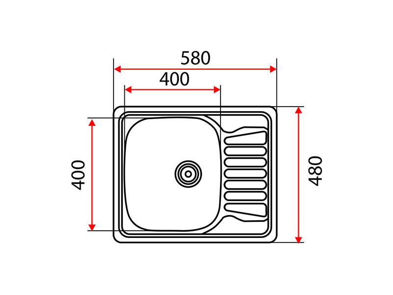 ZERIX мойка Z5848-08-180MD (micro decor) ВРЕЗНАЯ /сифон (10шт/ящ) - миниатюра №3