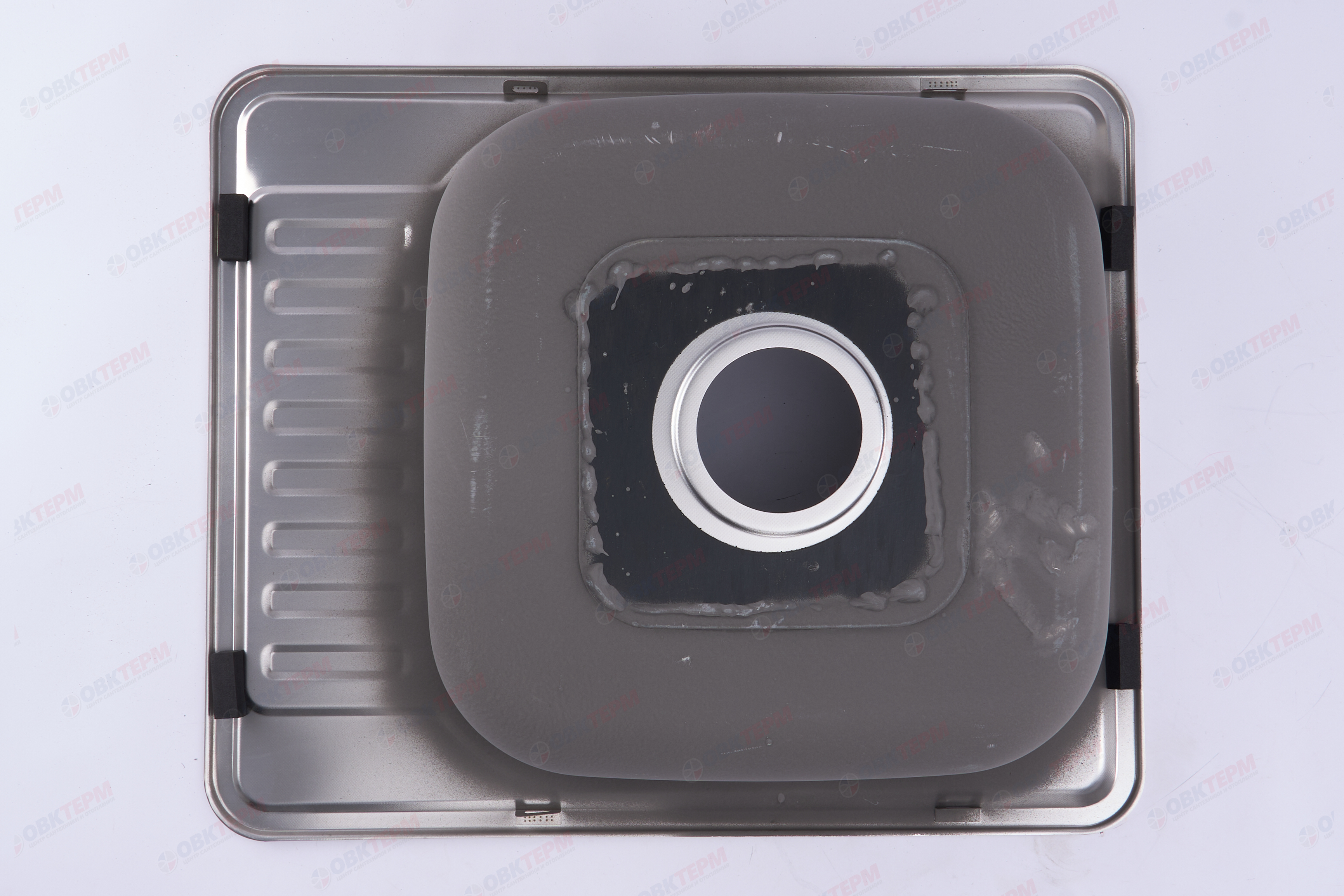 ZERIX мойка Z5848-08-180MD (micro decor) ВРЕЗНАЯ /сифон (10шт/ящ) - миниатюра №4