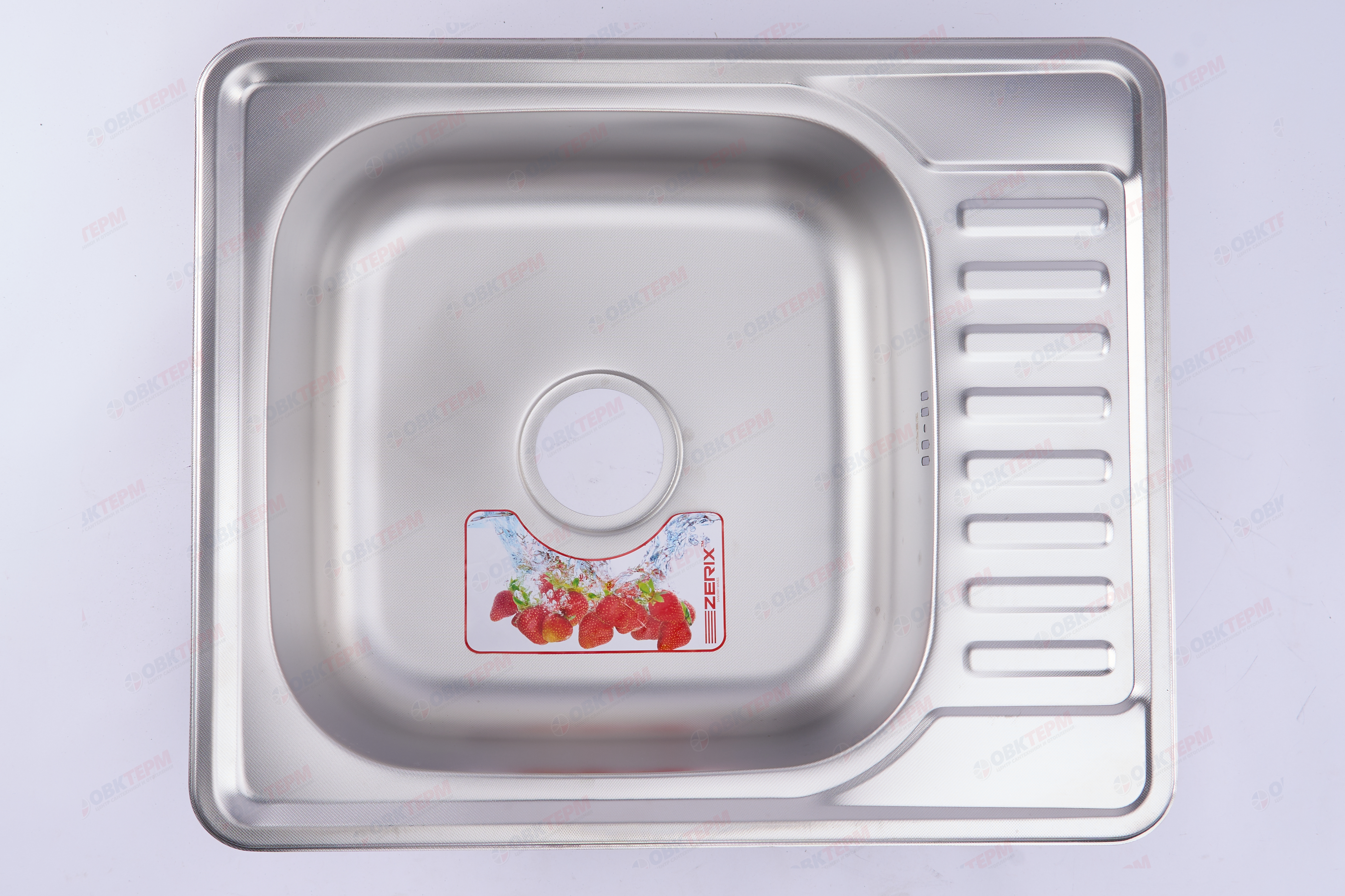 ZERIX мойка Z5848-08-180MD (micro decor) ВРЕЗНАЯ /сифон (10шт/ящ) - миниатюра №6