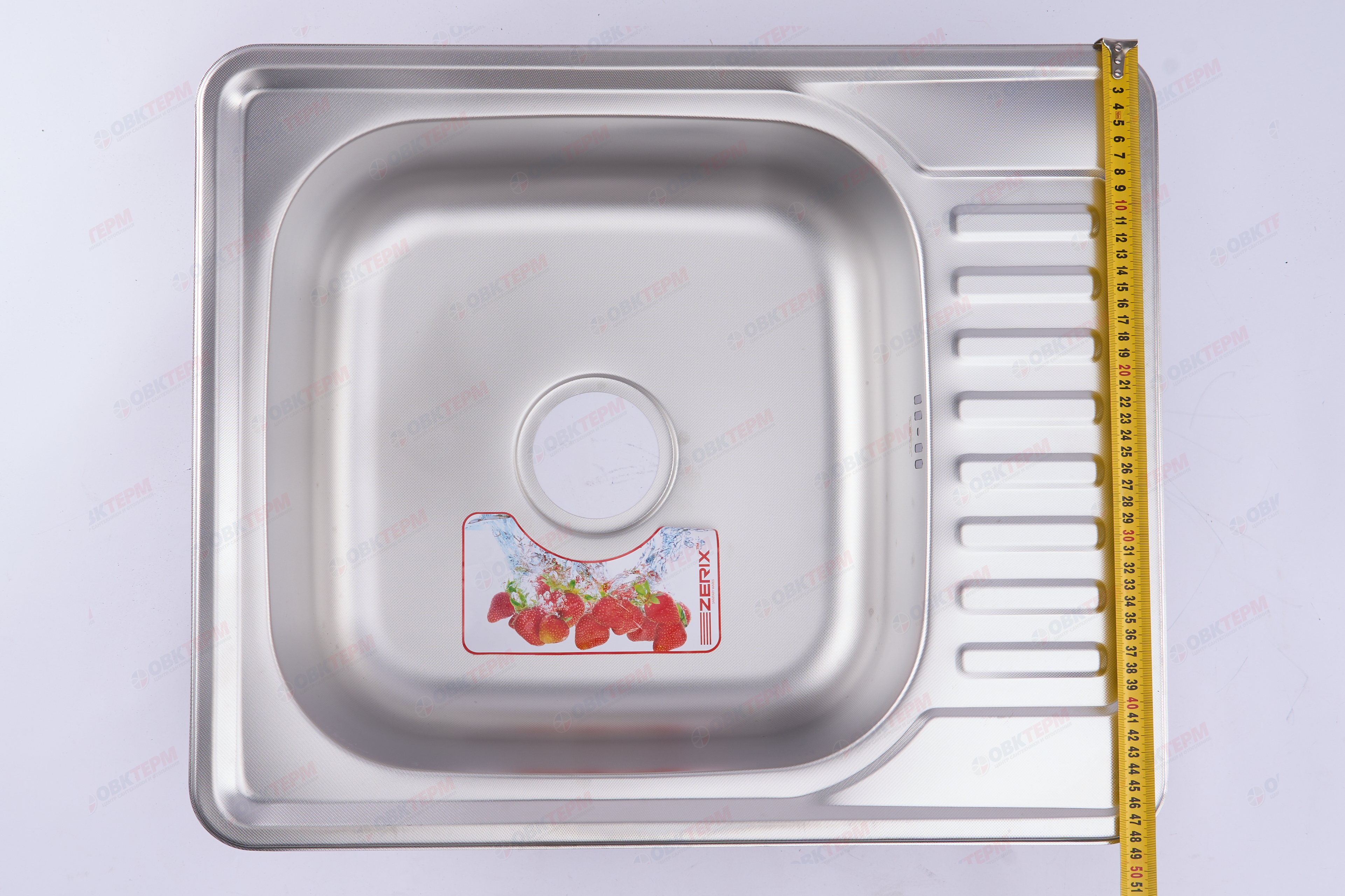 ZERIX мойка Z5848-08-180MD (micro decor) ВРЕЗНАЯ /сифон (10шт/ящ) - миниатюра №7