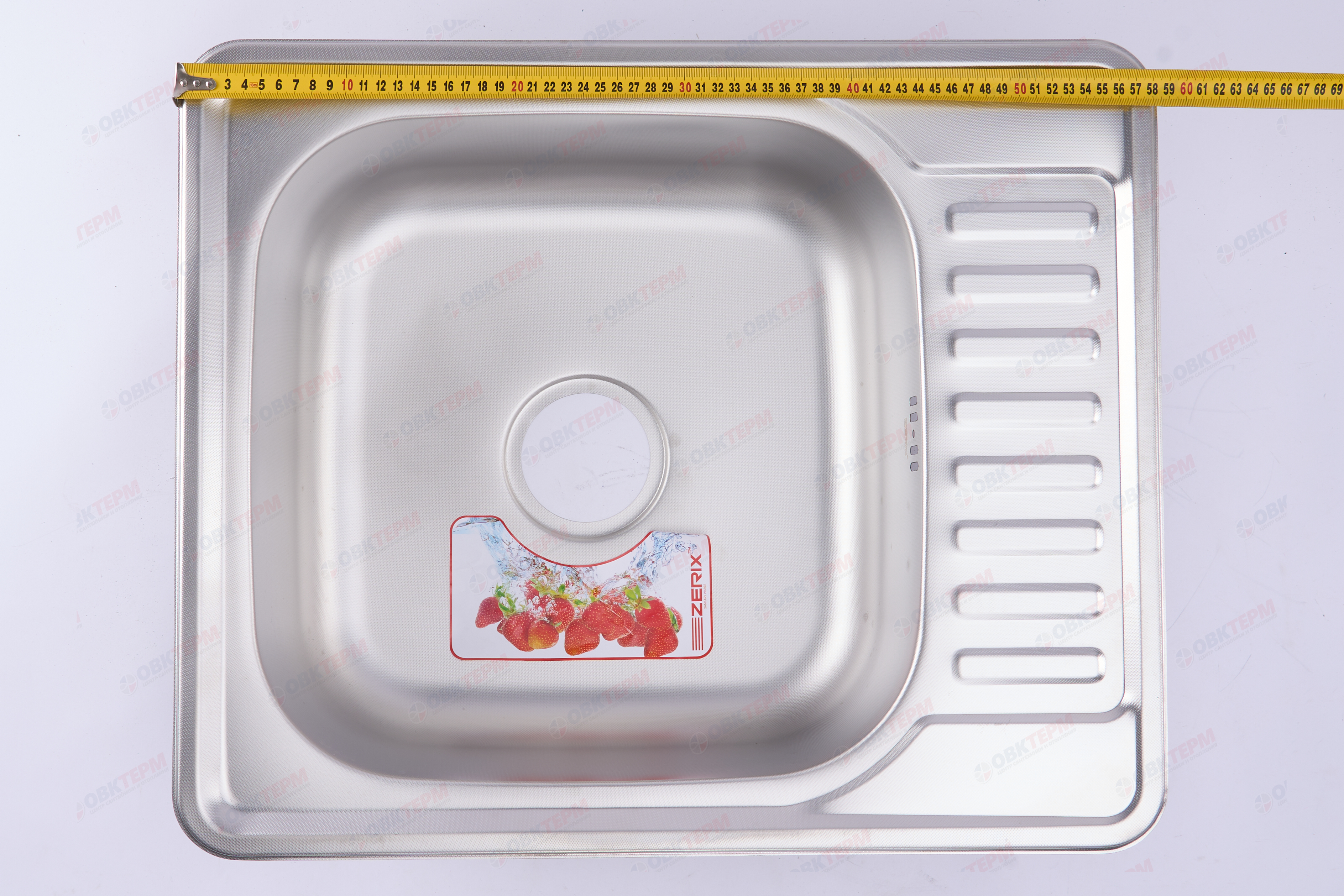 ZERIX мойка Z5848-08-180MD (micro decor) ВРЕЗНАЯ /сифон (10шт/ящ) - миниатюра №8