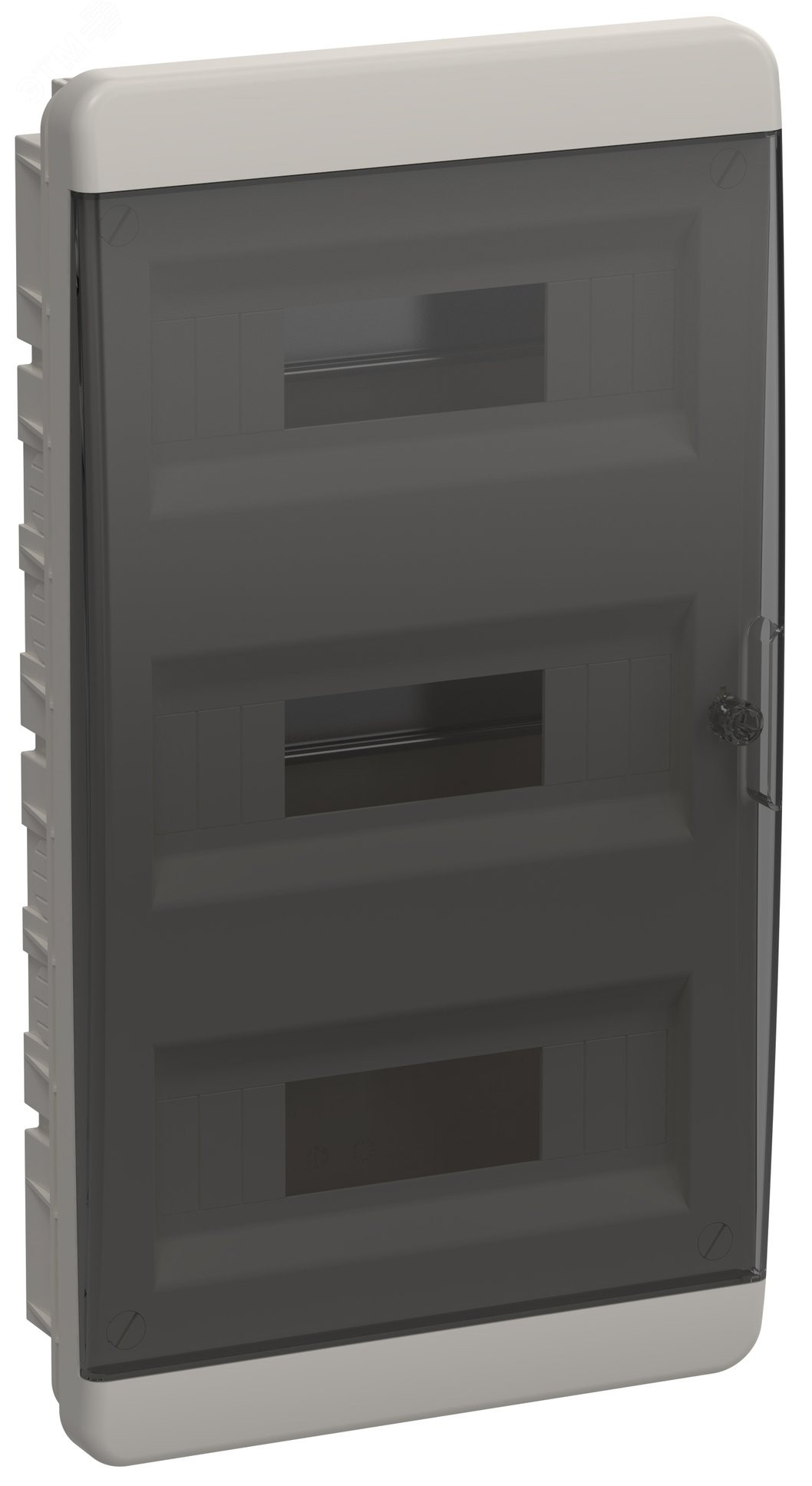 Корпус пластиковый ЩРВ-П-36 IP41 черная прозрачная дверь, встраиваемый TEKFOR - Изображение №1