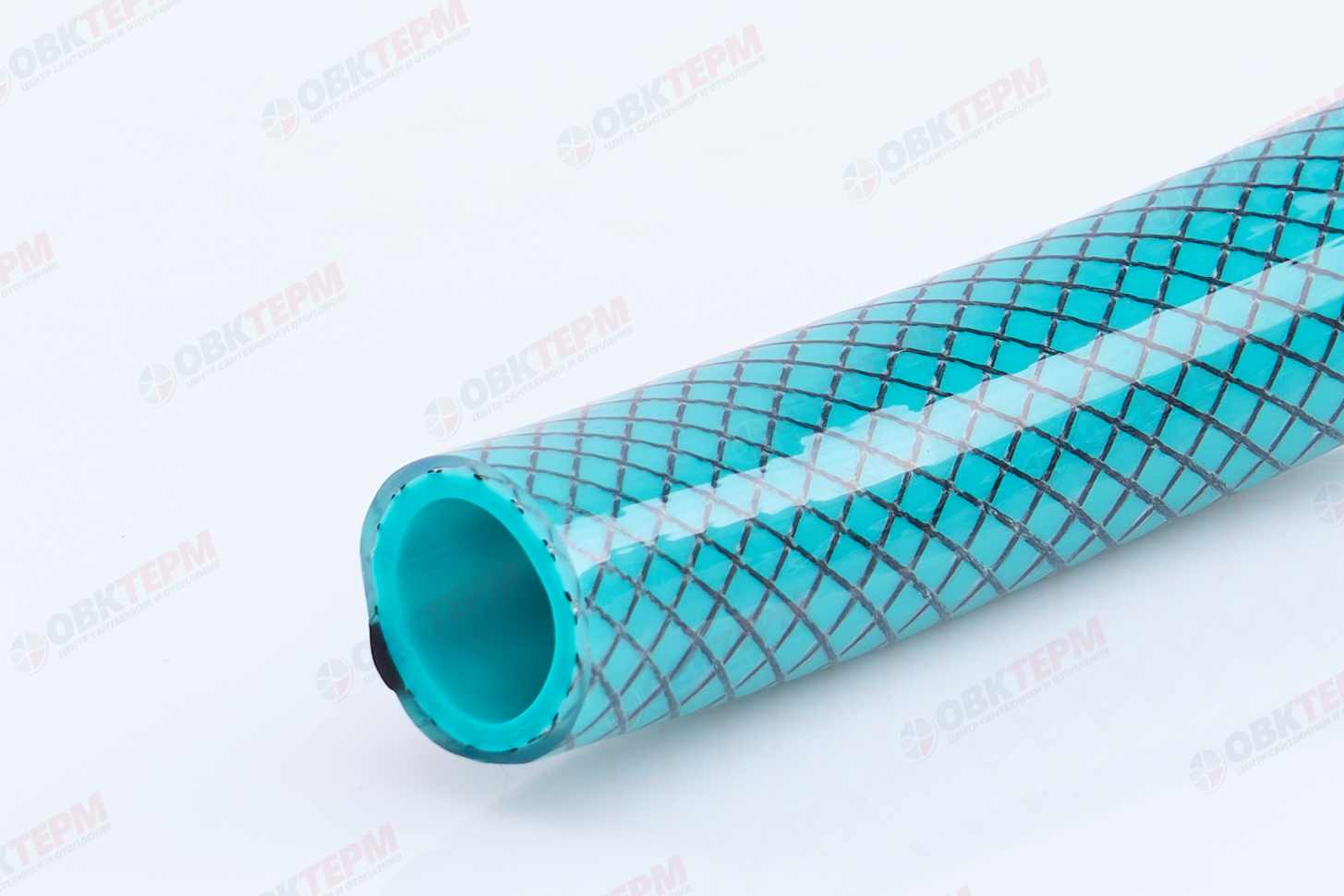 Шланг поливочный ПВХ "Horke" силикон бирюзовый с черной полосой  армир. 3-х слойный 3/4 (25 м) - миниатюра №6