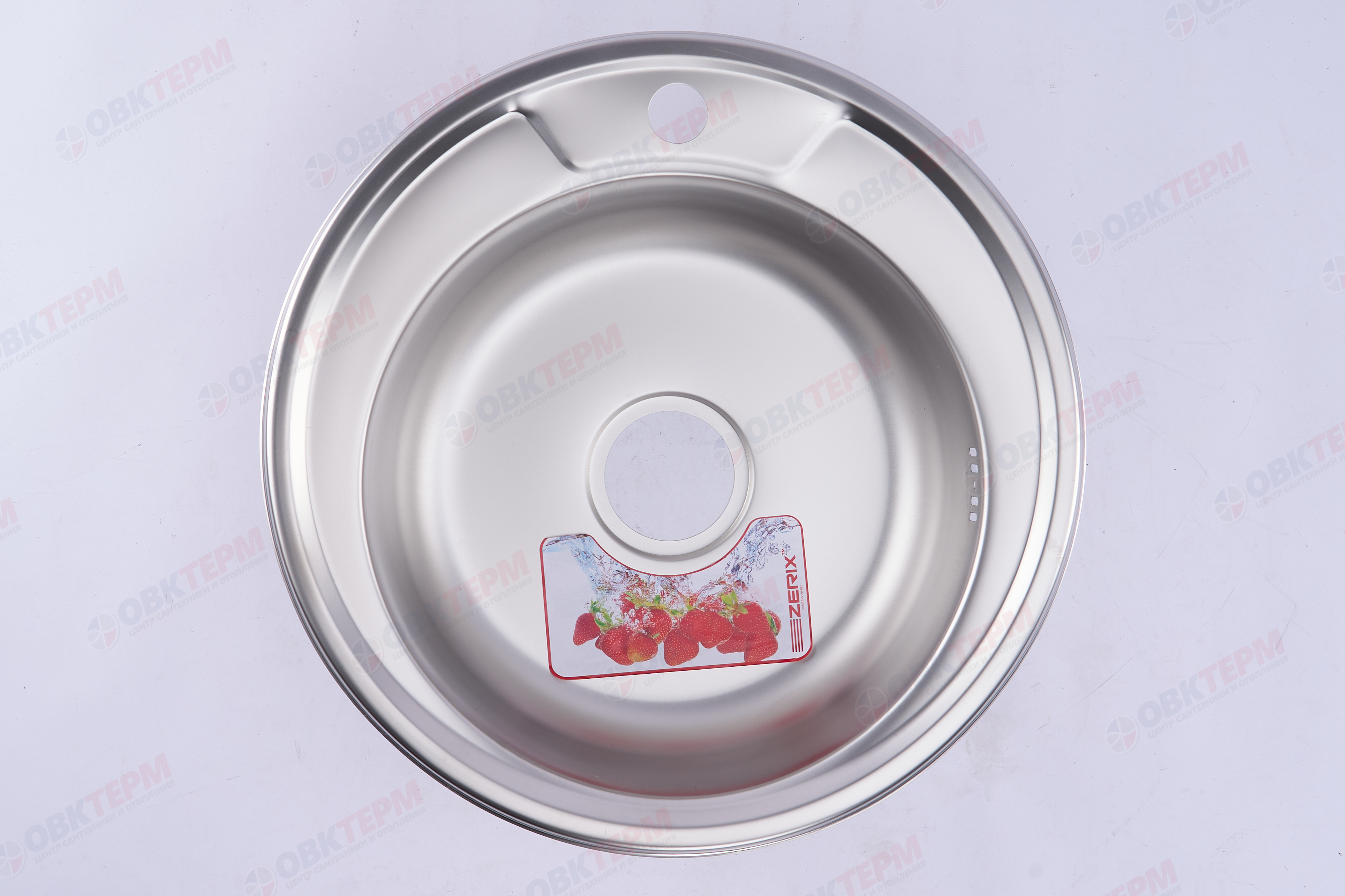 ZERIX мойка Z490-06-160E (SATIN) ВРЕЗНАЯ /сифон (10шт/ящ) - миниатюра №12