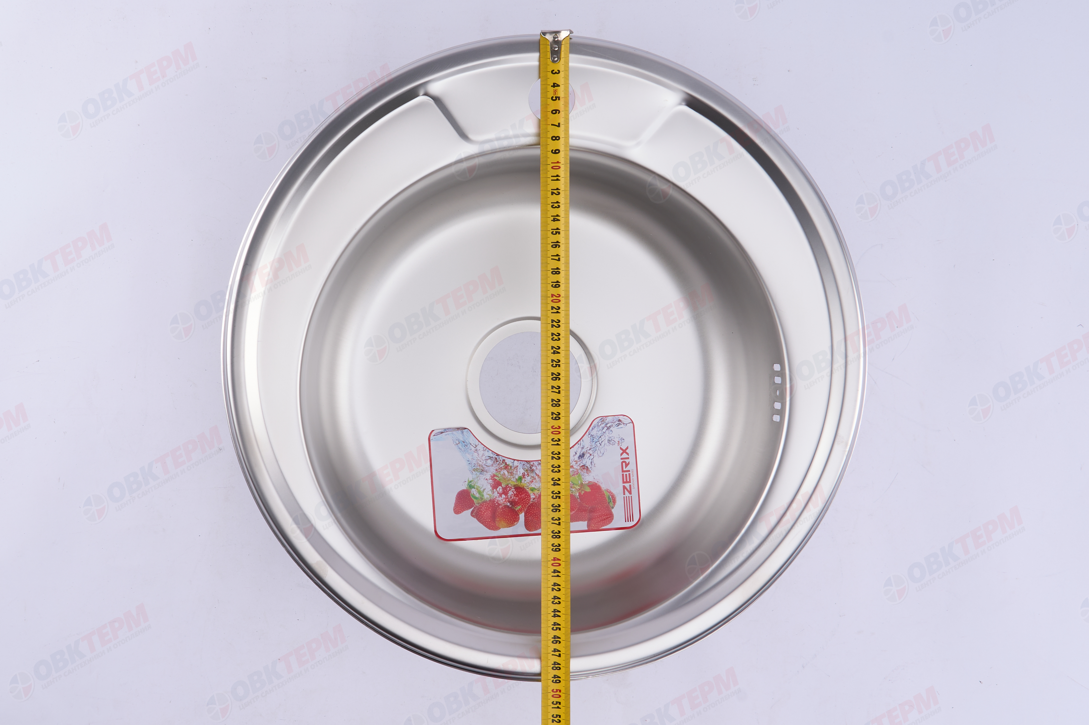 ZERIX мойка Z490-06-160E (SATIN) ВРЕЗНАЯ /сифон (10шт/ящ) - миниатюра №14