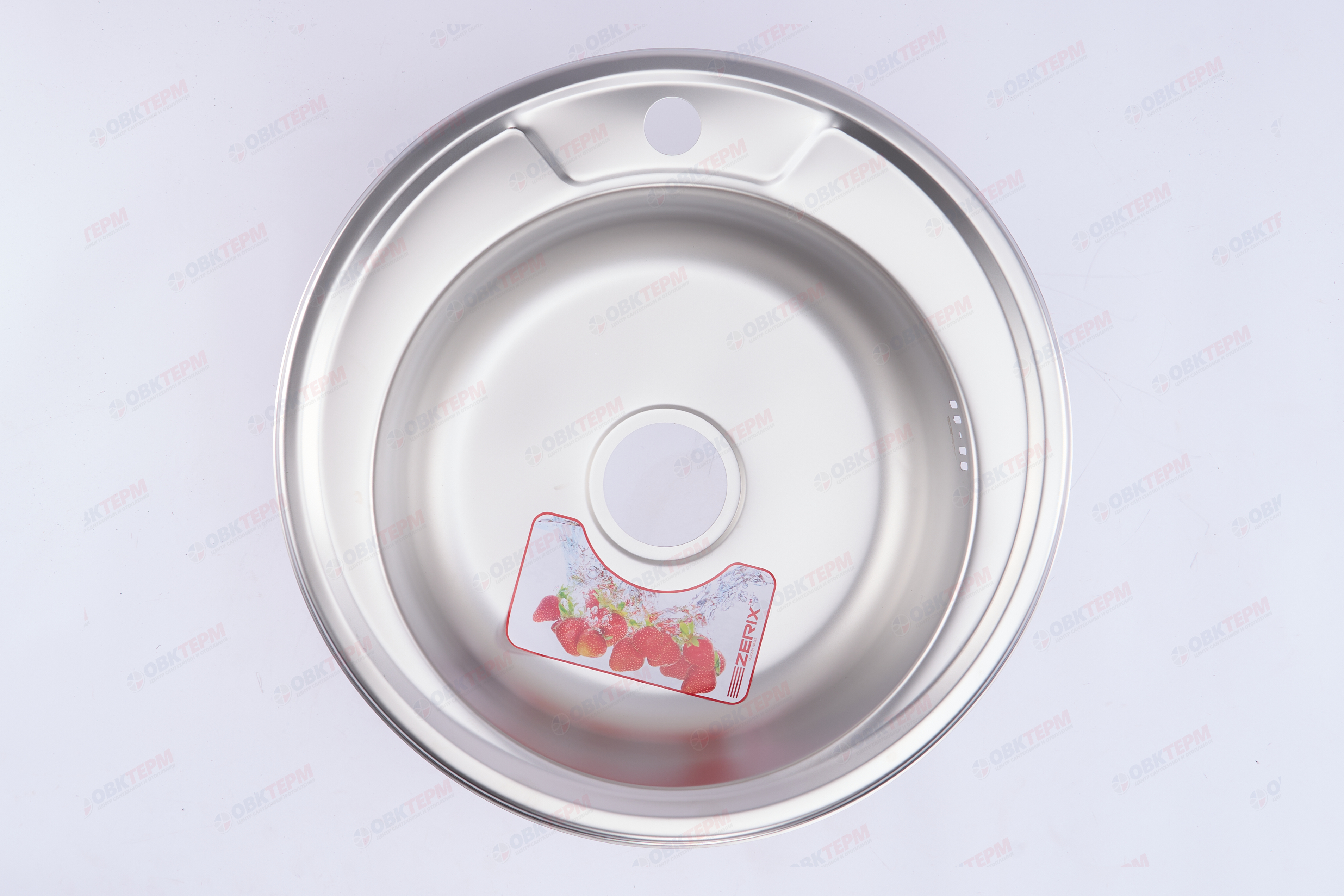 ZERIX мойка Z490-06-160E (SATIN) ВРЕЗНАЯ /сифон (10шт/ящ) - миниатюра №9