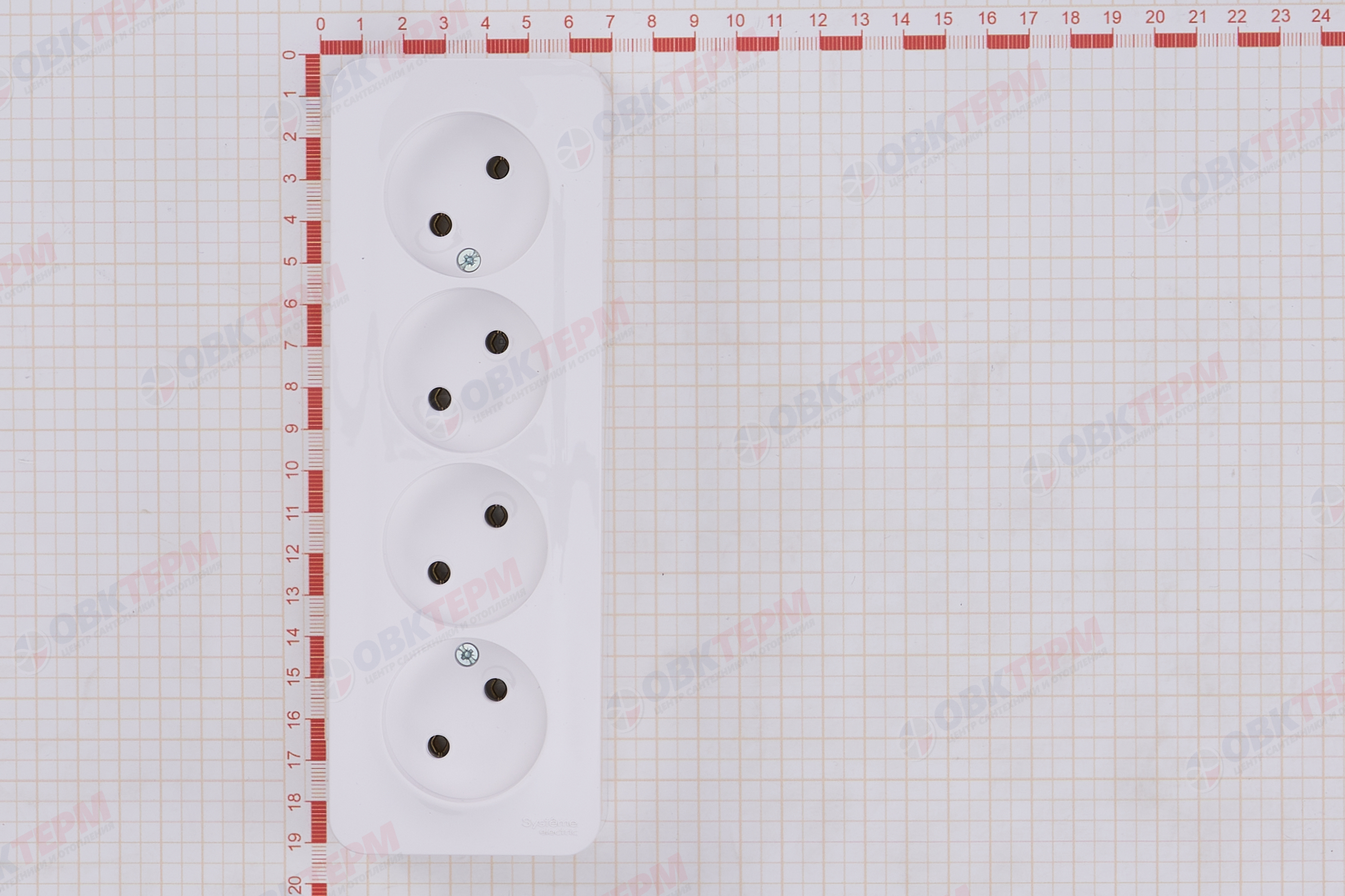 Розетка 4-местная б/з 16А IP20 без защ. шторок с изолир. пластиной белый Blanca Systeme Electriс - миниатюра №12