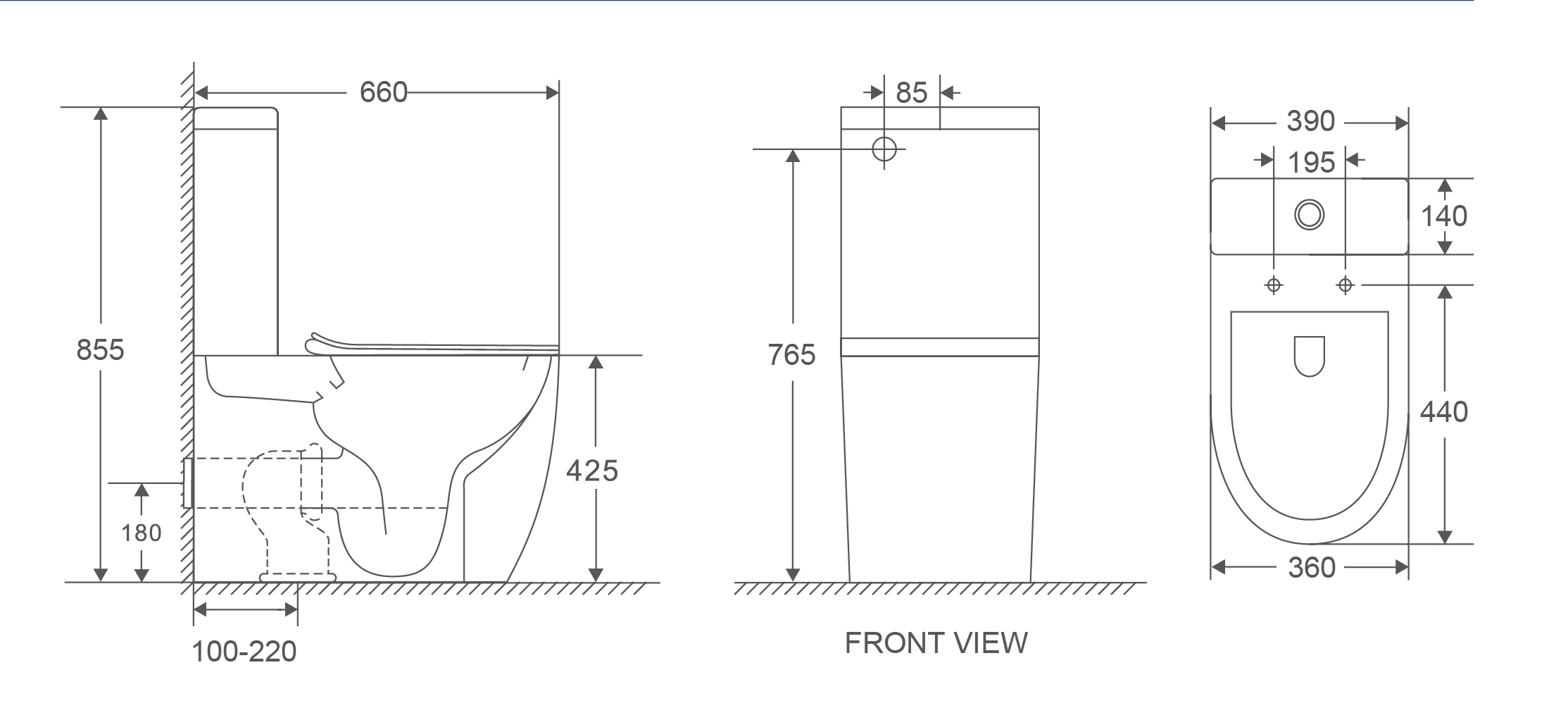 Унитаз-компакт MIXXUS PREMIUM ELLIPSE-0402-R система смыва RIMLESS, компл.в 2 ящ (660x390x855mm) - Изображение №2