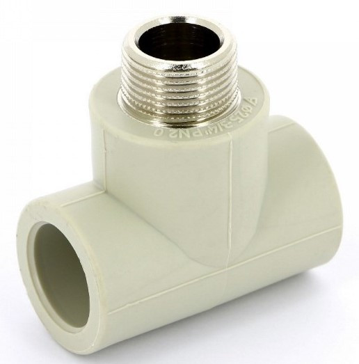 Тройник с МРН 20 * 1/2" * 20    СЕРЫЙ PP-R   (RTP)     (90/15) - Изображение №2