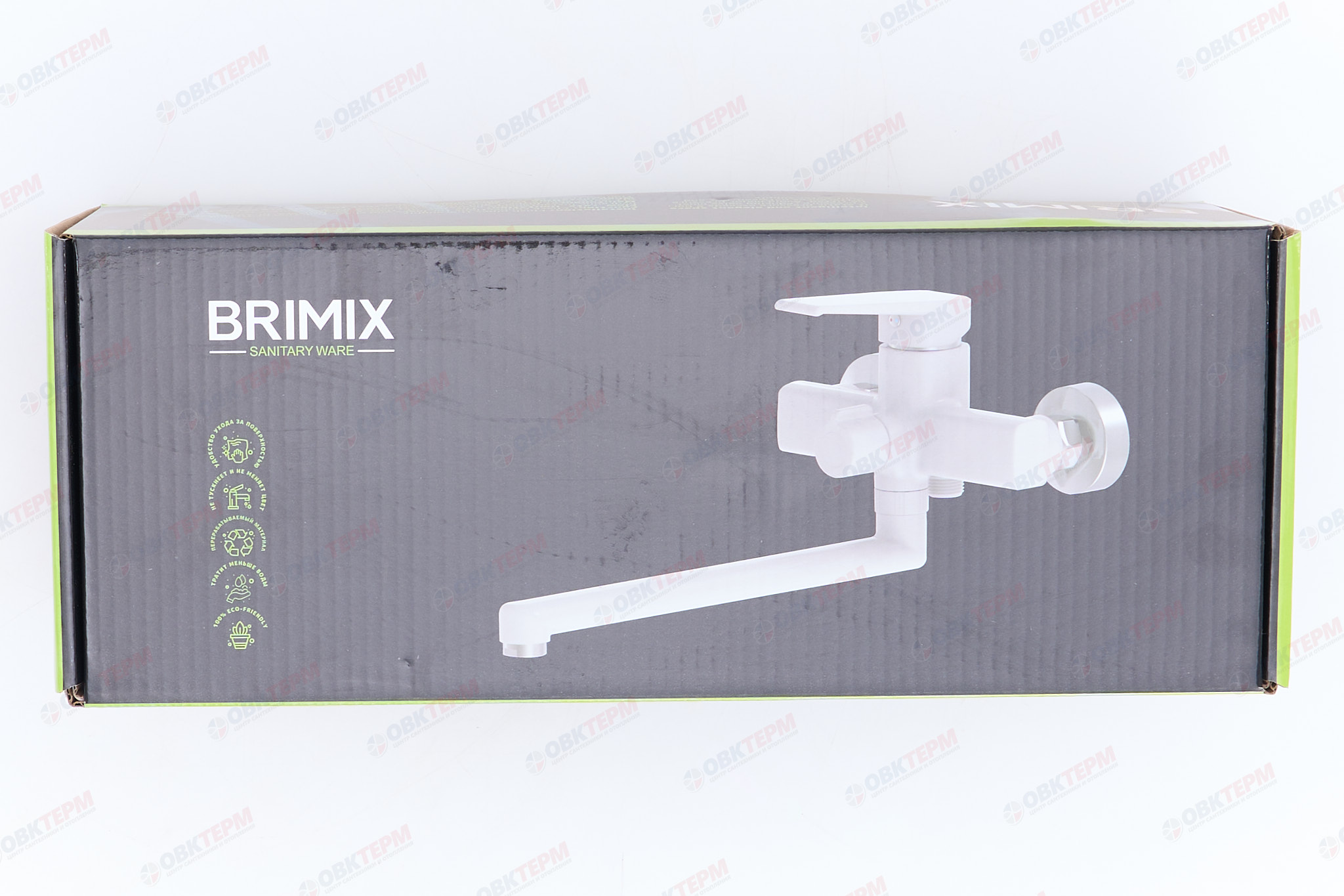 Смеситель д/ванны BRIMIX 5565 длинный излив, шаровый, /АБС пластик /белый - миниатюра №8