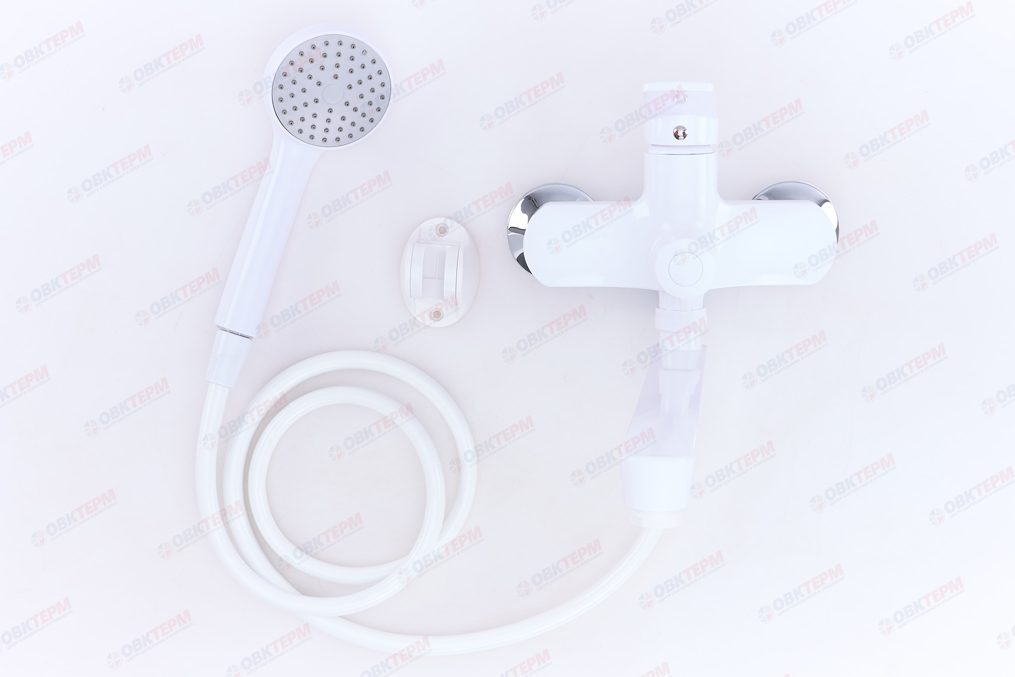 Смеситель д/ванны PLAMIX LUCAS-006 EURO SET WHITE (со шлангом, лейкой и кронштейном) (24 шт/ящ) - Изображение №2