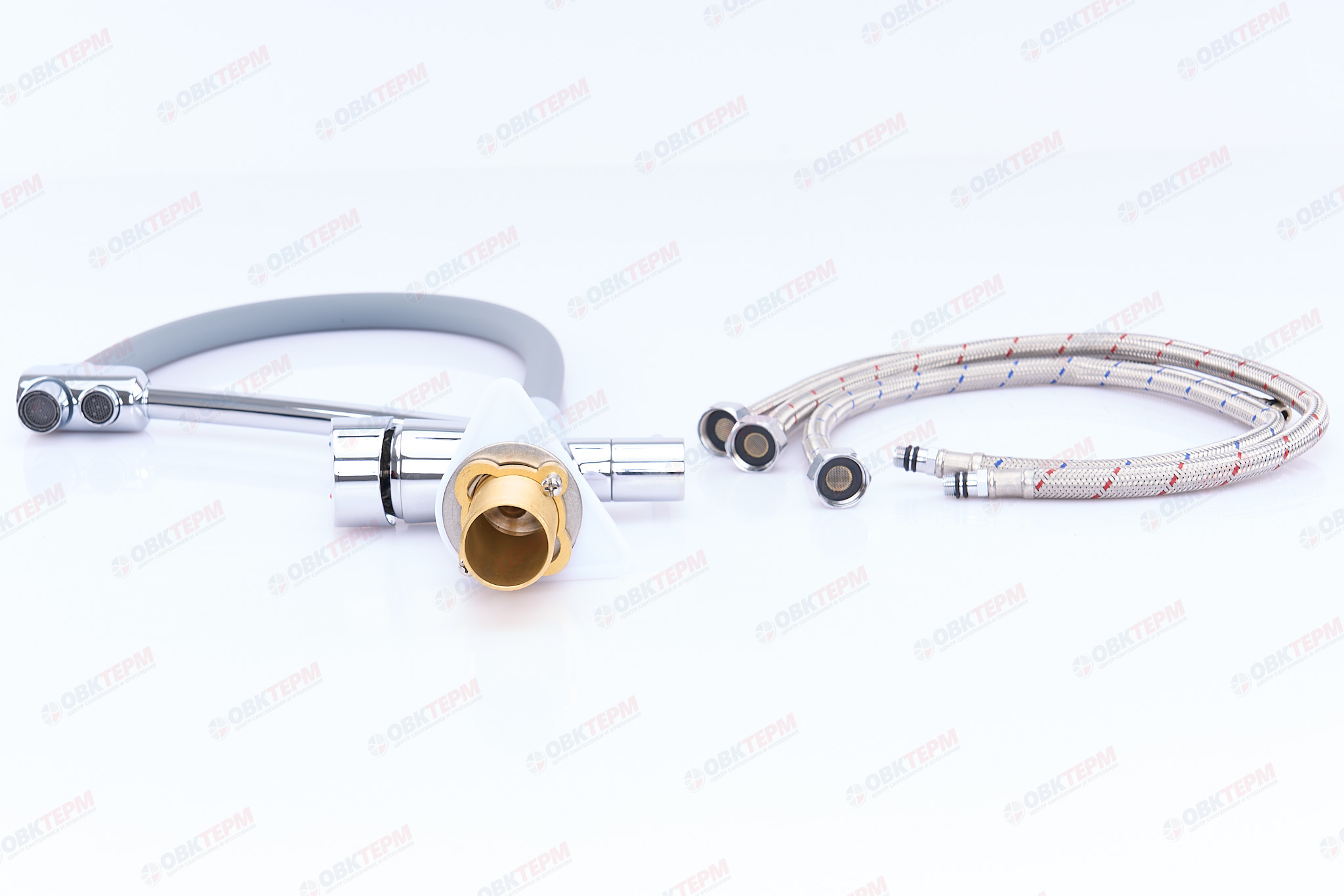 Смеситель д/кухни под ФИЛЬТР KOER KB-72003-01 (Цвет хром+силик.излив серый) (8шт/ящ) - Изображение №4