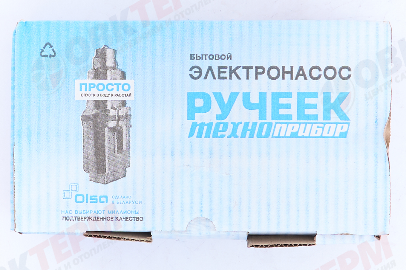 Насос Ручеек-Техноприбор 10метров кабл. (верхний забор, алюм, ТУ 18С) ОРИГИНАЛ (0,28кВт/18л.м./60м.) - миниатюра №6