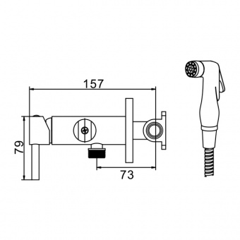 Смеситель с гигиеническим душем ZERIX BIDET-001 ф35 (10 шт/ящ) - Изображение №2