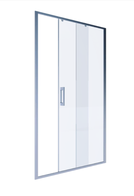 Дверь в нишу, раздвижная, прозрачное стекло 6мм, профиль черный, ALEX BAITLER  AB61C150 (1500*2000) - Изображение №1