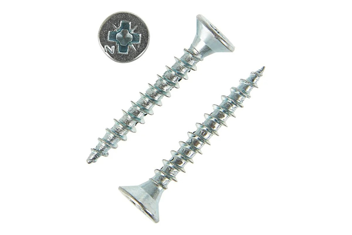 Шуруп универсальный 3,5х25 потай оцинкованный PZ (уп.40шт.) Металвис - Изображение №1