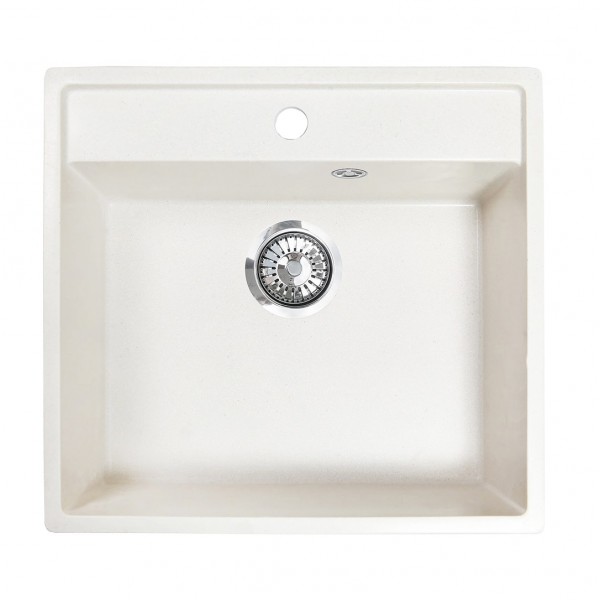 Мойка прямоугольная  560*490*195 мм GRANMILL 38 (белая глянец) - Изображение №1