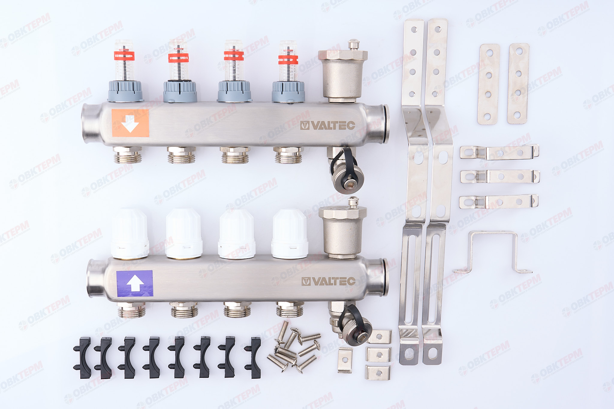 Коллект. ГРУППА   Valtec НЕРЖ со встр расх в сборе  1 * 4 вых. Еврок.3/4 (Аналог VTc.589.EMNX) - миниатюра №7