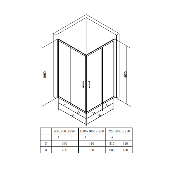 Душевое ограждение REDO Joy - Chrome, 6мм стекло 90*90*195 квадрат S - миниатюра №2