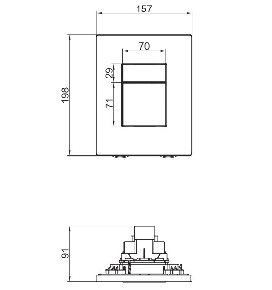 Панель смыва пневматическая KOER KT-0607-05 (черный) - Изображение №2