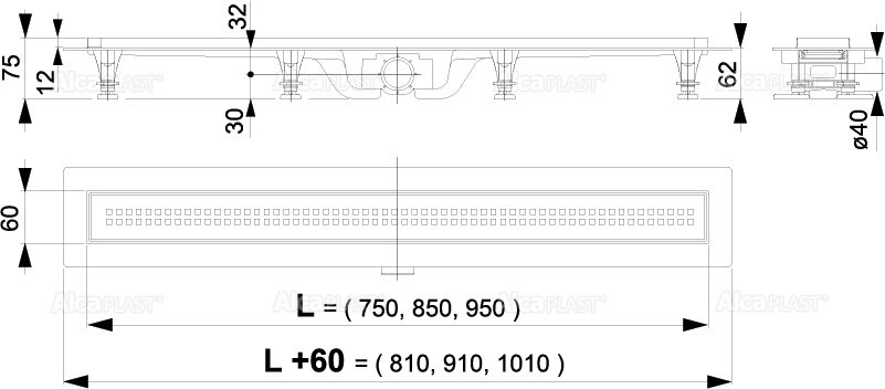 Трап-лоток 65см  APZ9-650M	    ALKAPLAST - Изображение №2