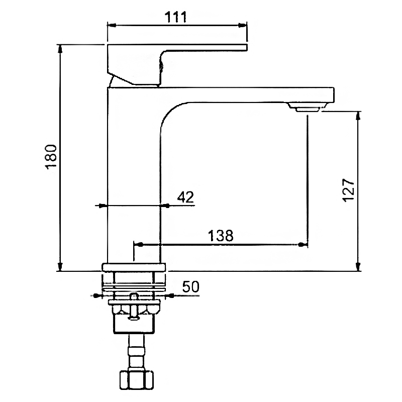 Смеситель д/раковины GAPPO G1083-8 латунь /белый /хром /Ø35, на гайке) - миниатюра №2