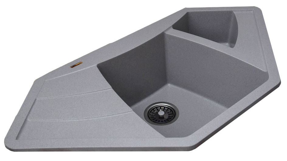 Мойка КАРАВАН Модель РУАНДА (двухчашечная) 980*500*200(130) мм СВЕТЛО-СЕРЫЙ - изображение №1