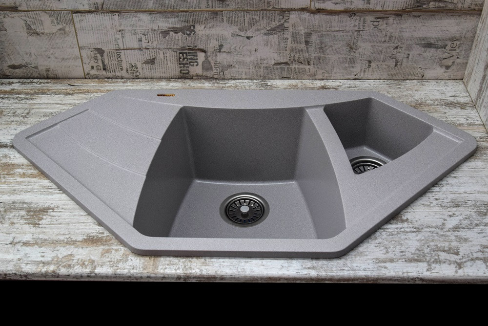 Мойка КАРАВАН Модель РУАНДА (двухчашечная) 980*500*200(130) мм СВЕТЛО-СЕРЫЙ - миниатюра №4