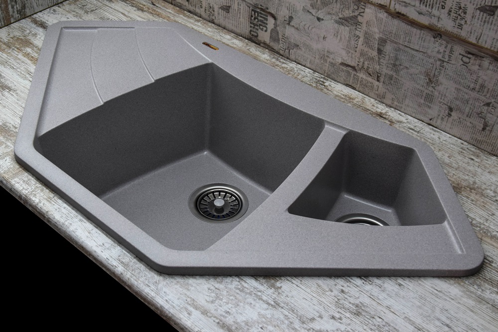 Мойка КАРАВАН Модель РУАНДА (двухчашечная) 980*500*200(130) мм СВЕТЛО-СЕРЫЙ - миниатюра №5