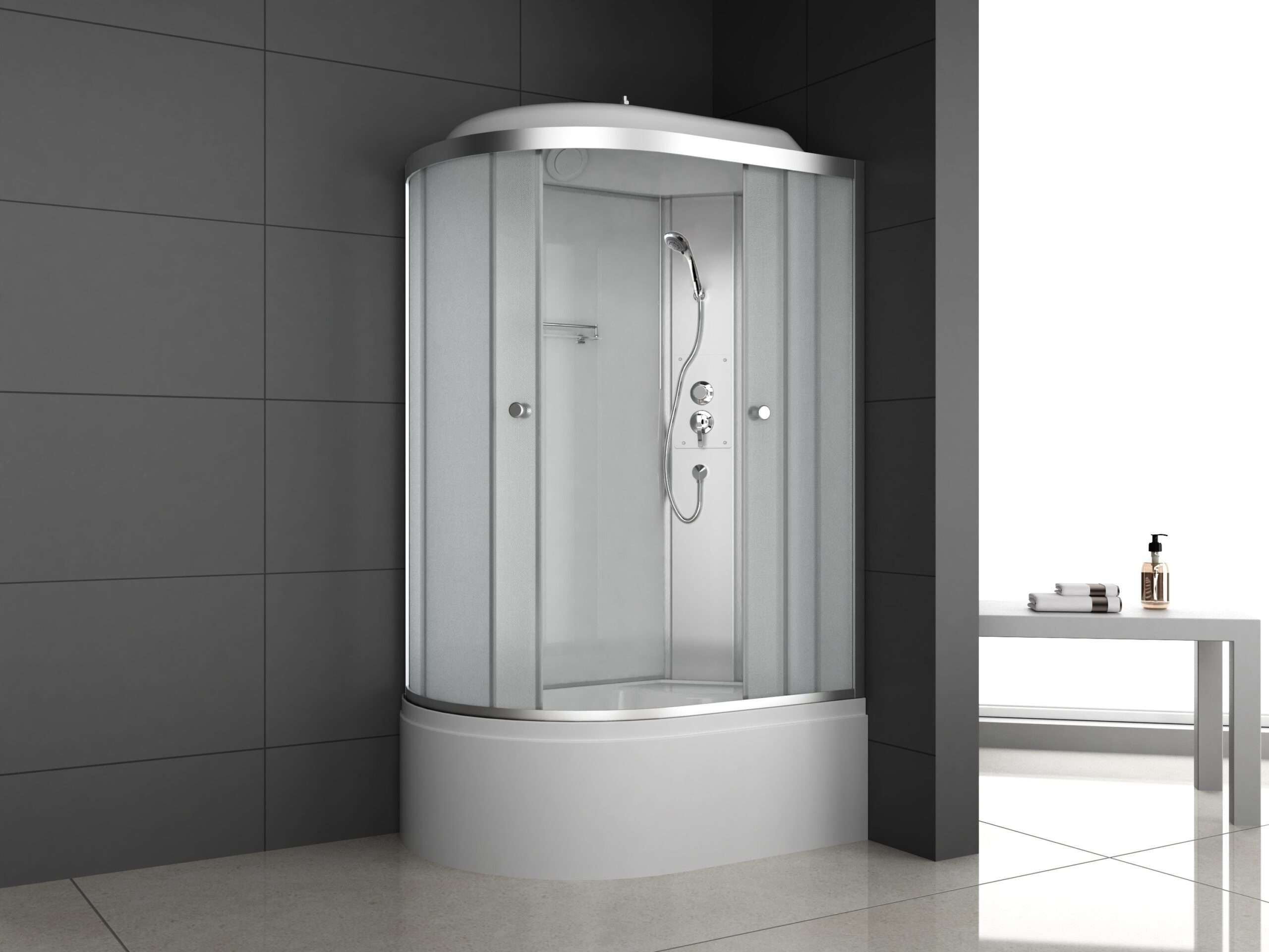 Душевая кабина ODA-8406 L P 120*80*215 (матовое стекло 4мм,глубокий поддон) - Изображение №1