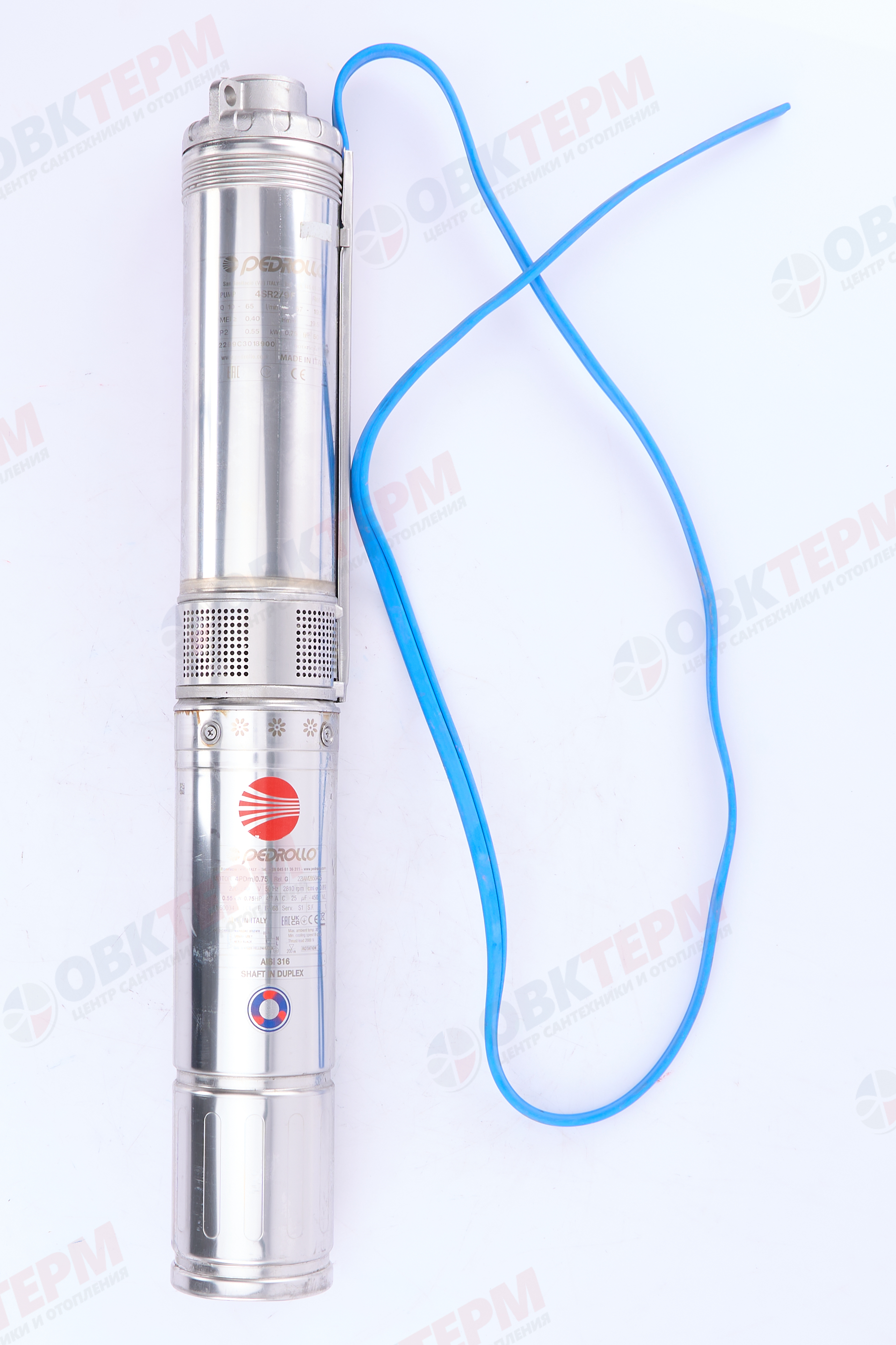 Насос погружной 4SR 2m/09 F-P 0.55кВт Pedrollo   (0,55кВт/60л.м./70м.) 25 мКф - Изображение №2