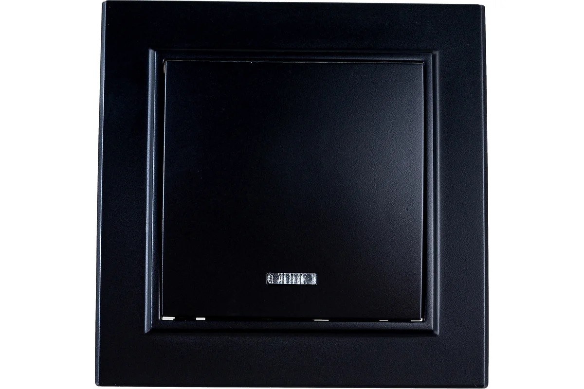 Выключатель 1-клавишный c индикатором, 250V, 10А, STEKKER серия Эрна, PSW10-9001-03, черный - Изображение №2