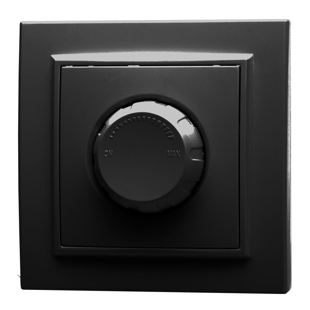 Выключатель светорегулирующий, 250V, 600W, STEKKER серия Эрна, PSW10-9006-03, черный - Изображение №1