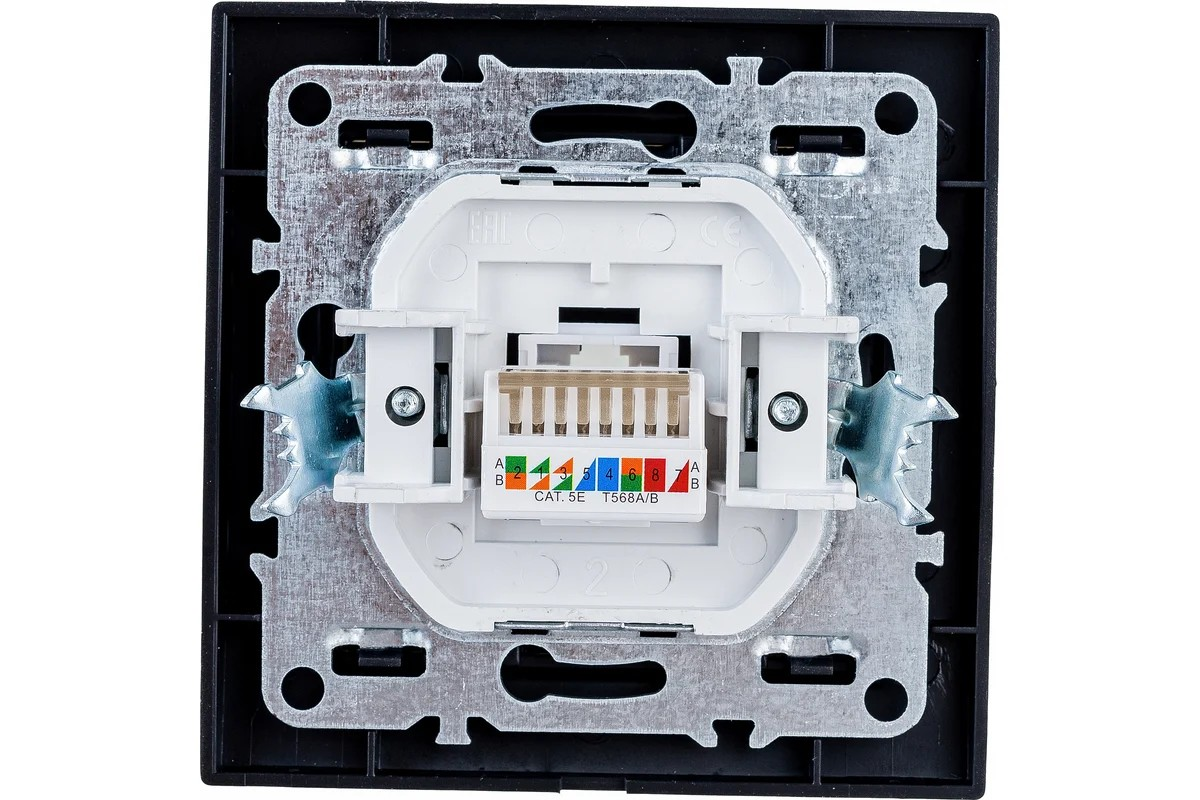 Розетка компьютерная 1-местная RJ-45, STEKKER серия Эрна, PST00-9007-03, черный - Изображение №3