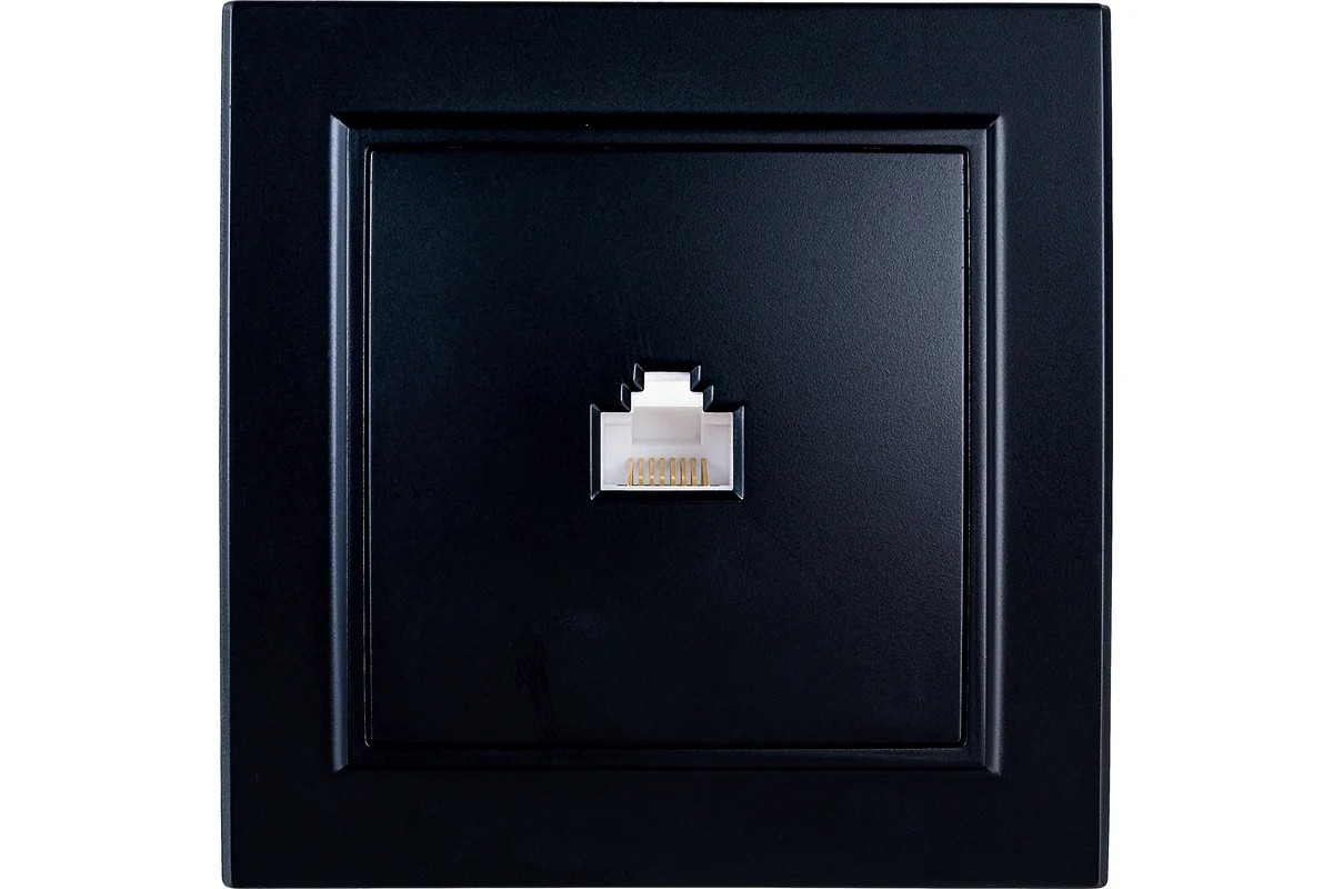 Розетка компьютерная 1-местная RJ-45, STEKKER серия Эрна, PST00-9007-03, черный - Изображение №4