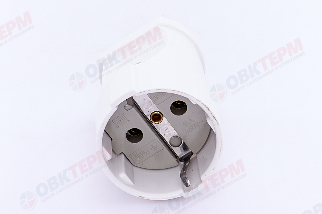 Розетка переносная 1-местная с/з STEKKER PST16-40-200, белый - миниатюра №7